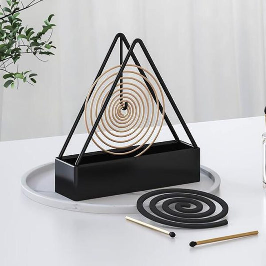 1pc Simple Triangle-shaped Iron Mosquito Coil Holder Creative Hanging Or Standing Incense Burner