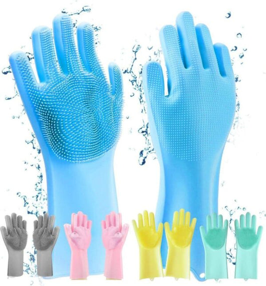 Silicone Washing Full Finger Gloves For Home - Available In Pair